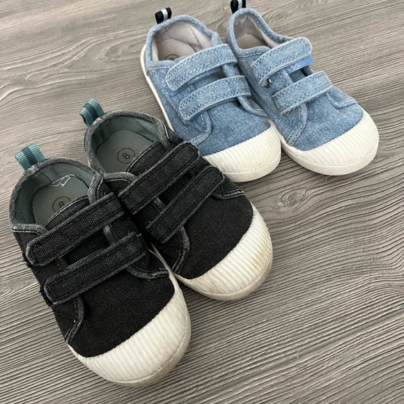 Two pairs of Cat & Jack slip-on Velcro shoes toddler boys size 8 - Picture 1 of 5